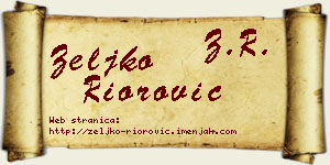 Željko Riorović vizit kartica